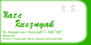 mate rusznyak business card
